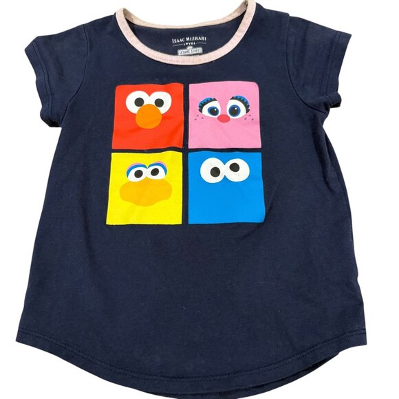 Isaac Mizrahi Loves Sesame Street 5T Navy Kids T-Shirt W/ Colorful Character - Picture 1 of 3